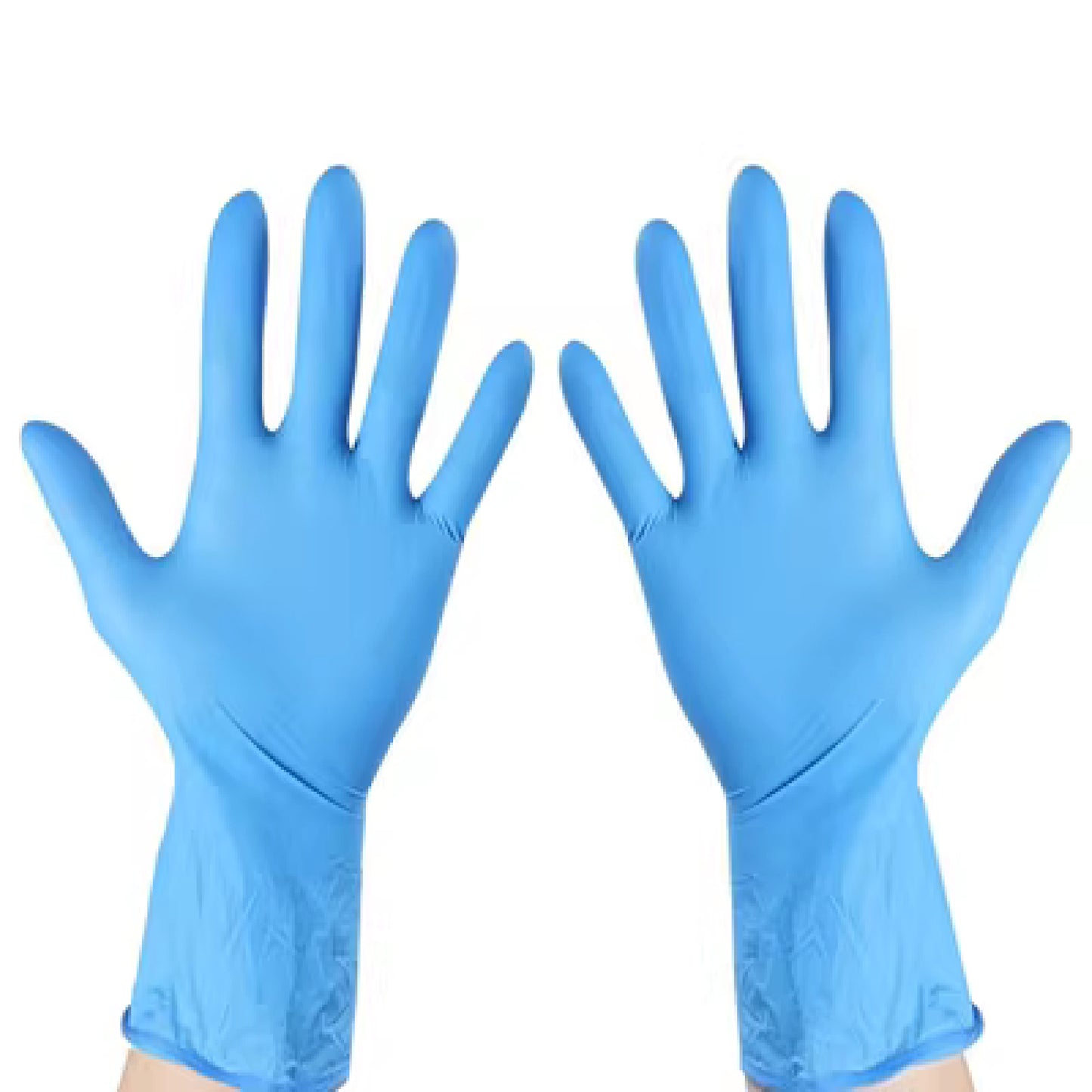 MediValu Super Strength Long Cuff Nitrile Blue Powder Free Disposable Gloves