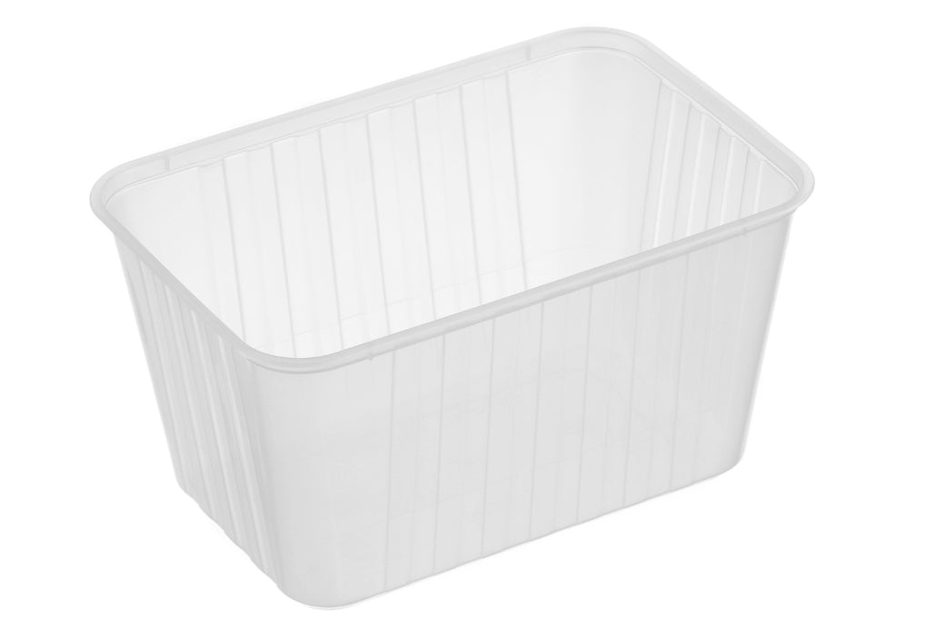 Genfac GR1500ml Ribbed Rectangular Base Containers