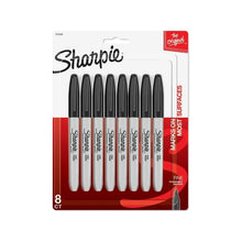 Sharpie Fine Point Black Permanent (Water-resistant & Fade-resistant) Marker 8/PKT