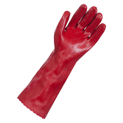 Red PVC Heavy Duty Single Dipped Interlock Lined