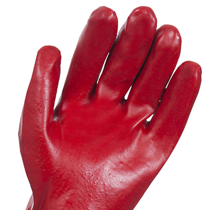 Red PVC Heavy Duty Single Dipped Interlock Lined