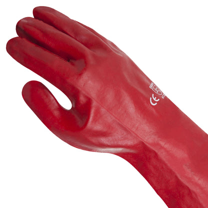 Red PVC Heavy Duty Single Dipped Interlock Lined