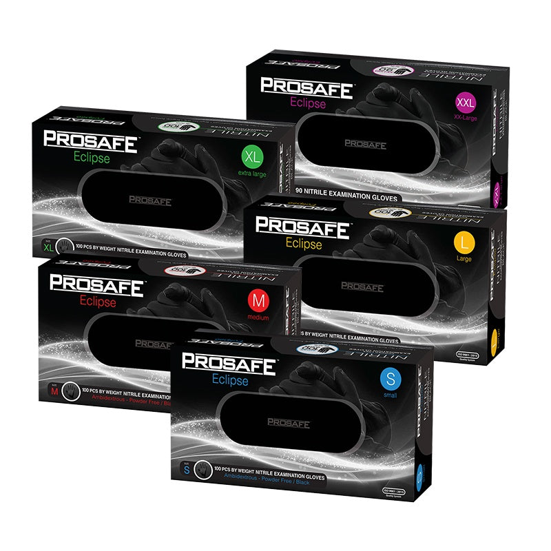 Prosafe Eclipse Nitrile Black Powder Free Disposable Gloves