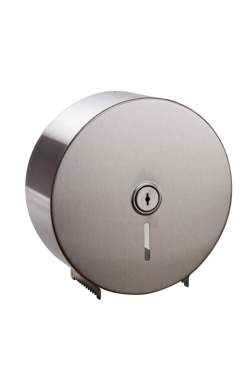 Single Jumbo Toilet Paper Wall-Mounted Polished Stainless Steel Dispenser