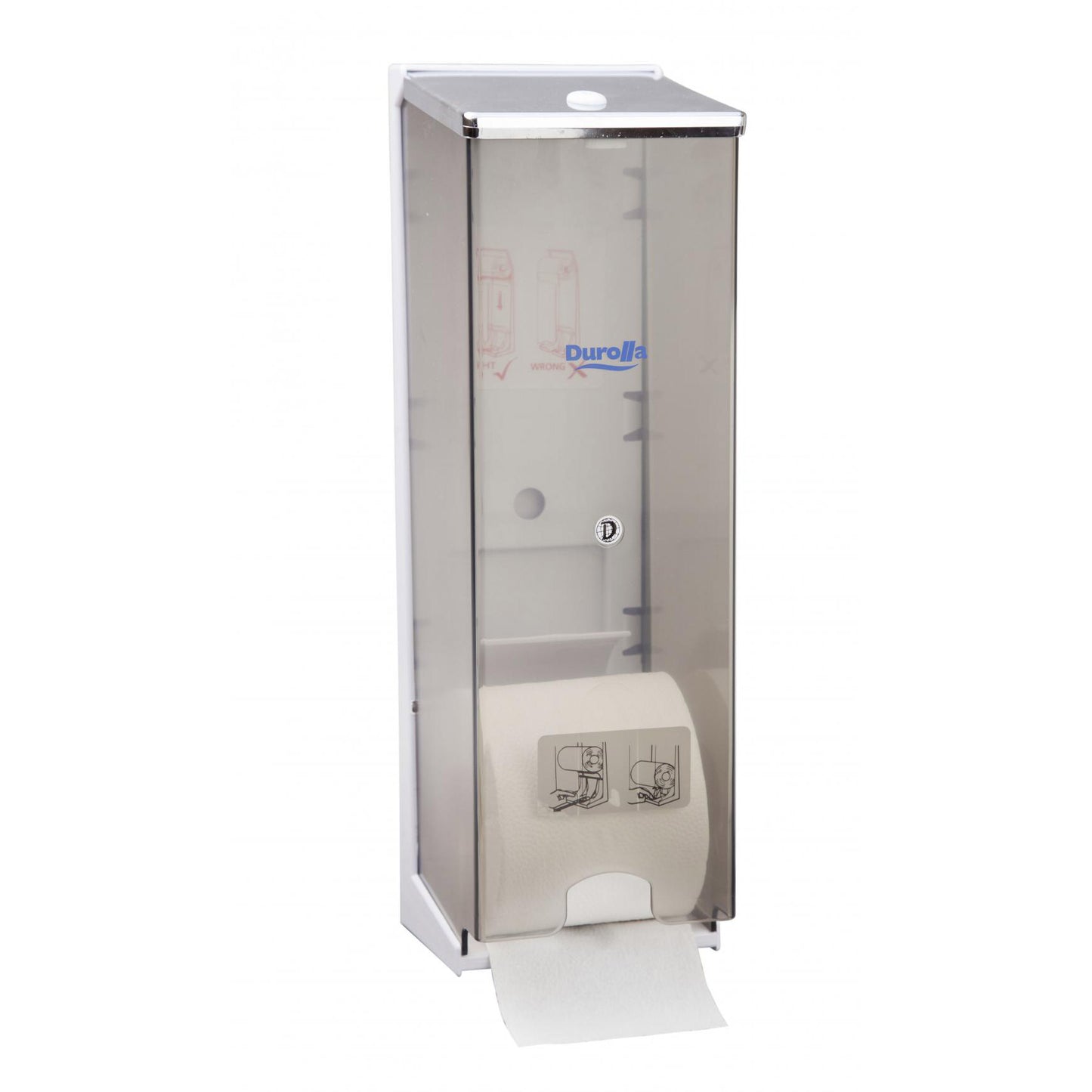 Triple Toilet Roll Wall-Mounted Dispenser White/Clear Plastic