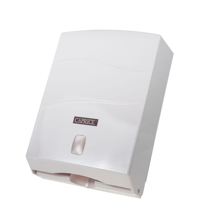 White Interleaved Hand Towel Wall Mounted Plastic Dispenser
