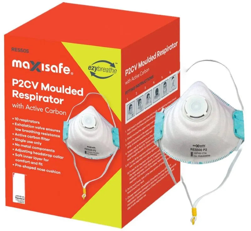 Maxisafe Type P2V Moulded Respirators Active Carbon Filter