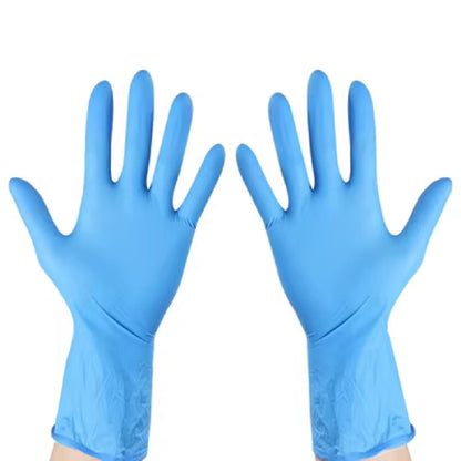 MediValu Super Strength Long Cuff Nitrile Blue Powder Free Disposable Gloves