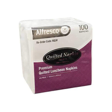 Alfresco Premium White 1/4 Fold Quilted Lunch Napkins